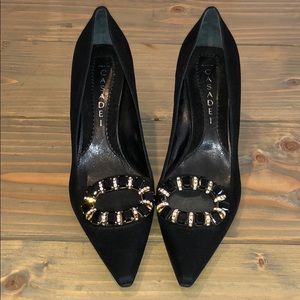 Crystal Embellished Black Heels
